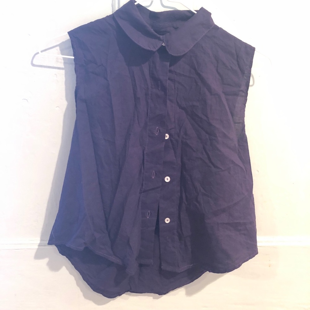 Aubergine button dowb crop American apparel shirt